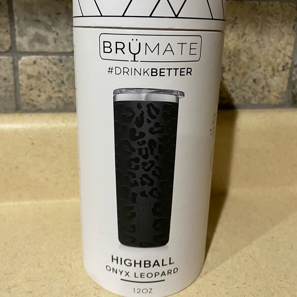 Brumaire- Highball Onyx Leopard 12oz